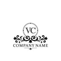 eerste brief vc gemakkelijk en elegant monogram ontwerp sjabloon logo vector