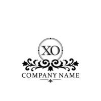 eerste brief xo gemakkelijk en elegant monogram ontwerp sjabloon logo vector