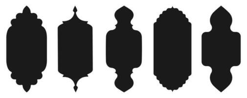 Islamitisch kaders vorm van een venster of deur boog. Arabisch kader set. vector illustratie.