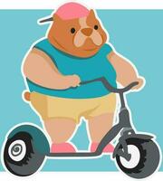 aanbiddelijk bulldog Aan motorfiets schattig ontwerp, illustratie tekenfilm karakter grappig, grafisch, wijnoogst kunst voor kinderen rijden in stijl met deze pret retro afdrukken. vector