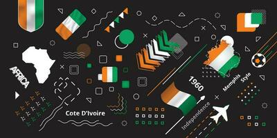 gelukkig onafhankelijkheid dag van cote divoire, illustratie achtergrond ontwerp, land thema vector