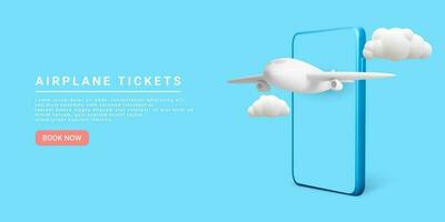 reizen en vlucht ticket reclame sjabloon met vliegtuig. tijd naar reizen. vector illustratie