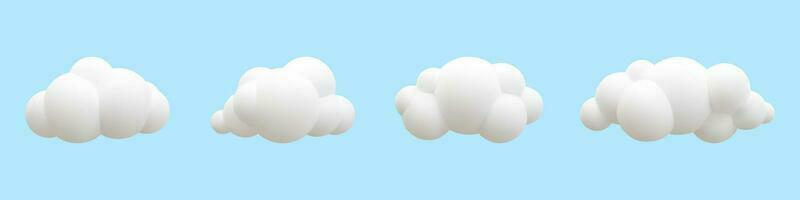 3d realistisch wolken verzameling. vector illustratie