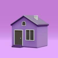 3d realistisch schattig huis geïsoleerd Aan licht achtergrond. echt landgoed, hypotheek, lening concept. huis icoon in tekenfilm minimaal stijl. vector illustratie