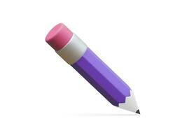 3d realistisch potlood geïsoleerd Aan wit achtergrond. geven potlood voor opleiding, schrijven of tekening concept. vector illustratie