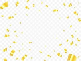 vallend glimmend gouden confetti geïsoleerd Aan transparant achtergrond. helder feestelijk klatergoud van goud kleur vector