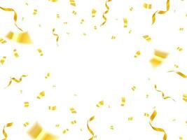 vallend glimmend gouden confetti geïsoleerd Aan transparant achtergrond. helder feestelijk klatergoud van goud kleur vector