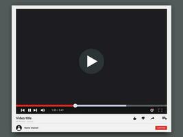 bureaublad web video speler, modern sociaal media koppel ontwerp sjabloon voor web en mobiel appjes, Speel video online venster met navigatie pictogrammen. vector illustratie
