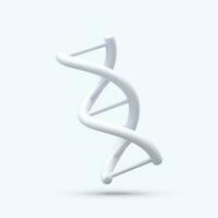 3d realistisch medisch spiraal genetisch dna geïsoleerd in wit achtergrond. banier voor moleculair chemie, fysica wetenschap, biochemie in tekenfilm stijl. vector illustratie