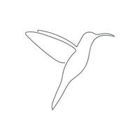 kolibrie getrokken in een doorlopend lijn. een lijn tekening, minimalisme. vector illustratie.