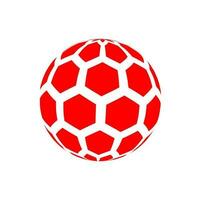 3d rood halftone zeshoek wereldbol spiraal geïsoleerd Aan wit achtergrond. zeshoekig dots aarde bolvormig vorm vector illustratie.