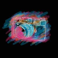 spiegelloos camera vector illustratie in water schilderij ontwerp voor fotografie sjabloon