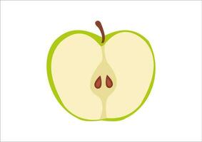 vector illustratie van besnoeiing groen appel fruit