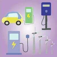 elektronica auto , elektrisch auto , energie middelen vector