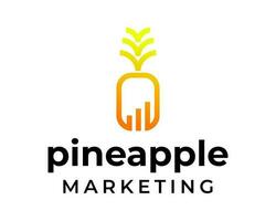 ananas fruit icoon en grafisch afzet bedrijf logo ontwerp. vector