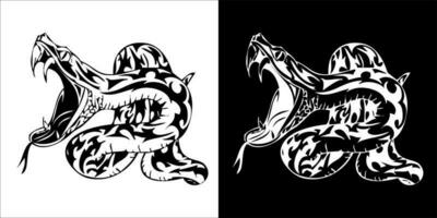 illustratie, vector grafisch van slang icoon, zwart en wit kleur Aan transparant achtergrond