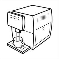 koffie machine keuken huishoudelijke apparaten. icoon in dun lijn stijl. vector illustratie eps 10. bewerkbare hartinfarct.