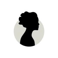 silhouet van een vrouw hoofd. vector illustratie Aan wit achtergrond.