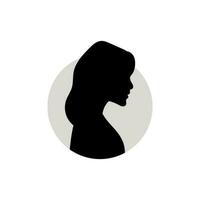 silhouet van een vrouw hoofd. vector illustratie Aan wit achtergrond.