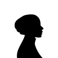 vrouw avatar profiel. vector silhouet van een vrouw hoofd of icoon geïsoleerd Aan een wit achtergrond. symbool van vrouw schoonheid.
