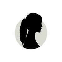 silhouet van een vrouw hoofd. vector illustratie Aan wit achtergrond.