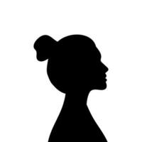 vrouw avatar profiel. vector silhouet van een vrouw hoofd of icoon geïsoleerd Aan een wit achtergrond. symbool van vrouw schoonheid.