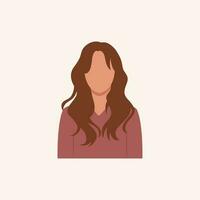 profiel beeld van vrouw avatar voor sociaal netwerken met voor de helft cirkel. mode vector. helder vector illustratie in modieus stijl.