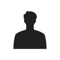 monochroom Mens avatar silhouet. gebruiker icoon vector in modieus vlak ontwerp.