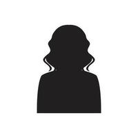 monochroom vrouw avatar silhouet. gebruiker icoon vector in modieus vlak ontwerp.