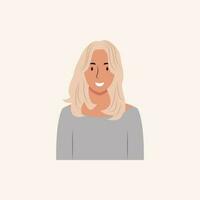 voor de helft lichaam mooi vrouw kleurrijk portret. avatars voor sociaal netwerken. vector illustratie in vlak stijl.