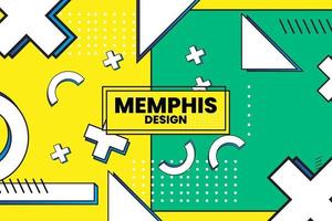 vectorillustratie van memphis retro stijl geometrisch gevormde sjabloon vector