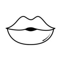 vrouwelijke lippen popart komische stijl lijn icoon vector