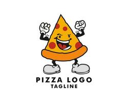 illustratie van sterk pizza. modern pizza mascotte vector