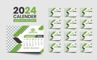 modern bureau kalender sjabloon voor nieuw jaar - horizontaal lay-out - 12 maanden vector