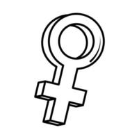 vrouwelijk geslacht teken popart komische stijl lijn icoon vector