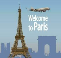 op reis in Frankrijk, vluchten naar Parijs. vector. vector