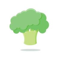 schattig groen broccoli tekenfilm vector illustratie single beeld wit achtergrond