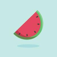 vector plak watermeloen illustratie gezond zoet fruit single beeld blauw achtergrond