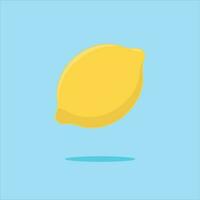 schattig single beeld verzuren geel citroen vector illustratie blauw achtergrond