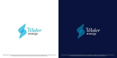 water energie logo ontwerp illustratie. gemakkelijk vlak silhouet energie water laten vallen abstract creatief transparant horizontaal modern milieuvriendelijk natuurlijk middelen technologie voor bedrijf web app. vector