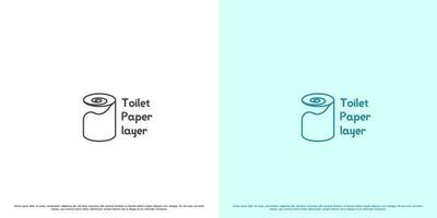 toilet papier logo ontwerp illustratie. gemakkelijk vlak silhouet minimalistische toilet papier rollen wc voorwerp bidet badkamer accessoires. vector