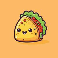 schattig en Kawai taco illustratie tekenfilm stijl vector