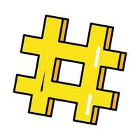 hashtag sociale media popart komische stijl plat pictogram vector