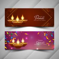 Abstracte mooie Happy Diwali-banners instellen vector