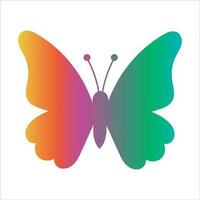vlinder vector illustratie in regenboog kleur. single element, mode afdrukken, sticker, embleem, sublimatie