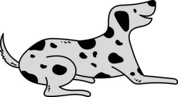 schattig honden tekening vector set. tekenfilm hond of puppy tekens ontwerp verzameling met vlak kleur in verschillend poseert. reeks van grappig huisdier dieren geïsoleerd