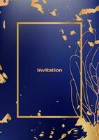 voorraad vector illustratie voor bruiloft of Valentijnsdag dag kaarten met goud protea koning bloemen. voorjaar en zomer botanisch sjabloon voor banier bruiloft of groet kaart, ansichtkaart en omslag.