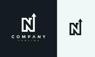 brief n omhoog noorden logo vector