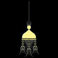 decoratief lantaarn met bloemen sier- mandala patroon ontwerp in gouden helling vector