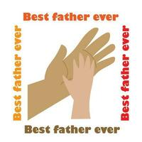 gelukkig vader dag poster en banier sjabloon met handen groot en klein vector